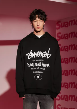 Scratch s letter doodle print hoodie