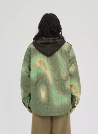 Full print couple cotton-padded jacket