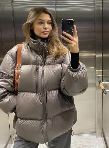 Thickened warm ribbon stand collar casual quilted jacket