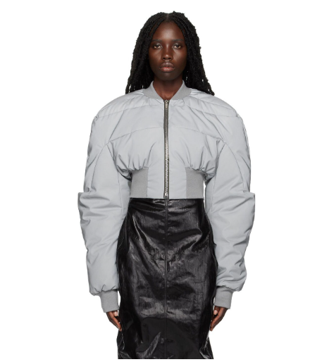 Round neck long sleeve zipper waist warm casual reflective cotton-padded jacket