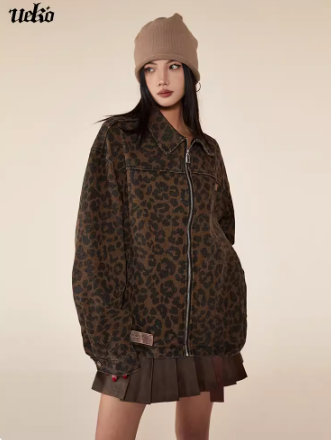 Vintage leopard print lapel jacket