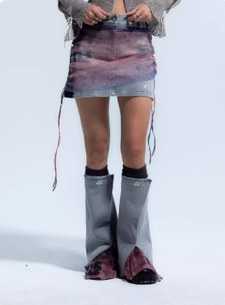 A-line denim skinny skirt