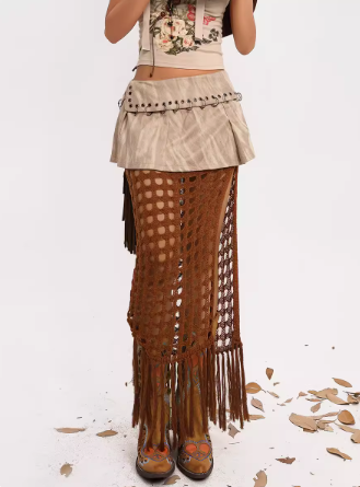 Vintage hollow knit dress