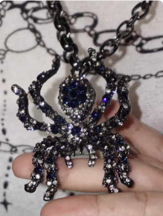 Beaded spider necklace
