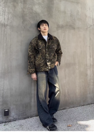 Leopard print cotton jacket