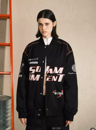 Letter embroidered cotton jacket