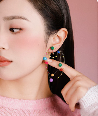 Fireworks colored earrings