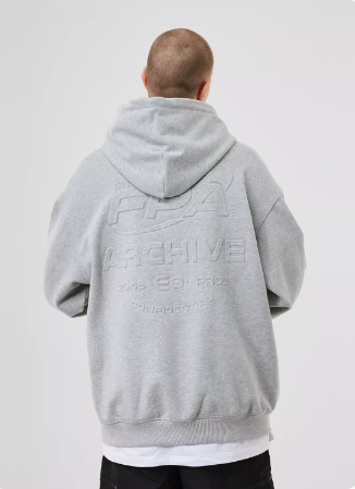 Blue embossed hoodie