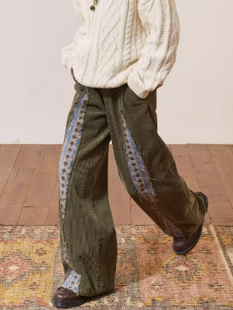 Rice white corduroy pants
