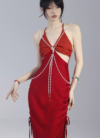 Long drawstring dress