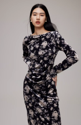 High-density velvet printed skirt