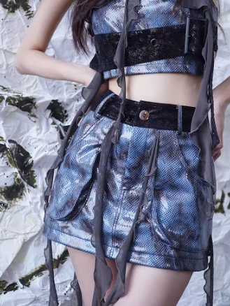 Spice Girl leather skirt