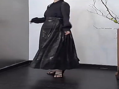 新中式国风女装明制改良汉服成人黑色马面裙半身长裙日常套装夏季