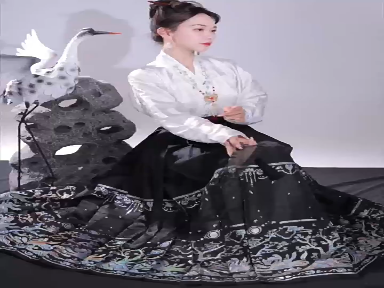An original Hanfu ensemble for women, featuring traditional Chinese elements with a modern twist. The horse-faced skirt is adorned with exquisite mother-of-pearl decorations, creating a mesmerizing iridescent effect. This improved design is perfect for daily wear, blending classical elegance with contemporary flair.#Chinese Hanfu
#Horse faced skirt
#Original Hanfu
#Latest model
#Early Spring Style
#Spring and Summer
#Ancient Style Hanfu