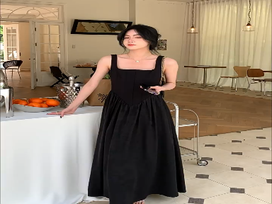 Hepburn style small black dress, high-end sense, camisole dress, women's summer gentle style, temperament, slimming dress, 2024 new women's