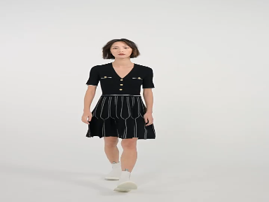2023 Early Spring Black Women's Knitted Dress Lao Foye