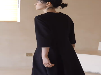 Spring New Style Stand Cut Slim Hepburn Little Black Dress Annual Meeting Town Cafe Dress Children's