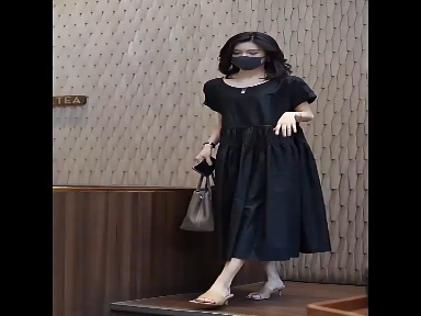 High end brand temperament black dress for summer 2024, new oversized women's loose belly covering long skirt