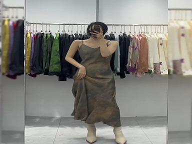 New Chinese style female dress acetate long dress jacquard sling rayon long dress