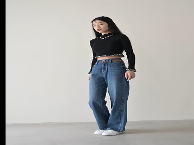 Autumn and winter new high-waisted jeans women's heavy washing loose slimming straight leg wide-leg jeans women