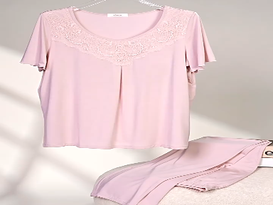 Summer monsoon pajamas female summer with chest pad short sleeve split body can be worn outside the home suit