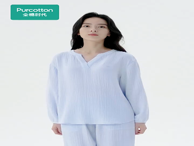 Men and women air pleated gauze home pajamas pure cotton home clothing spring and summer couples
