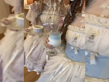 Ballet Rabbit Lolita Lolita Dress Original design Fishbone jsk gradient print elegant gorgeous ballet style