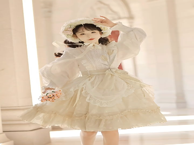 Original flowers and Poems lolita Elegant Girl dress OP Super Fairy Lace Sweet Princess Long Sleeve daily dress