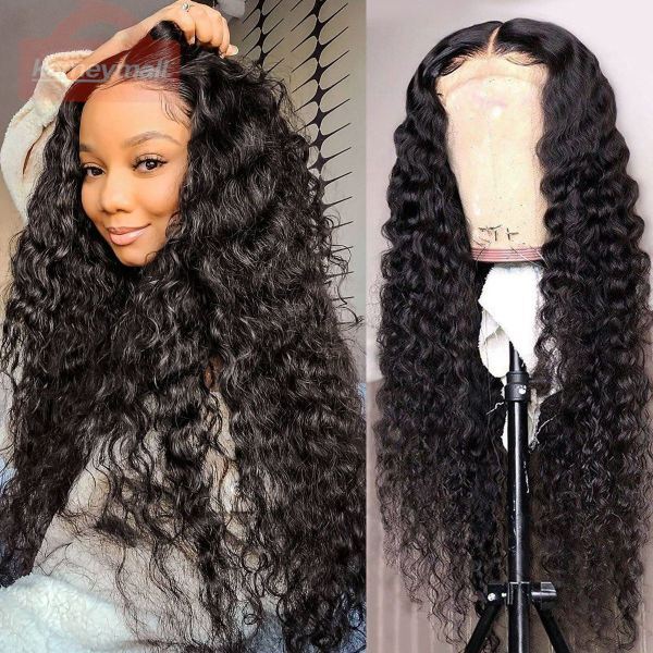 funky black girl lace wigs-best curly hair for women-natural middle part wigs sale-breathable women wigs human hair- long pretty wigs fluffy -back view of lace wigs