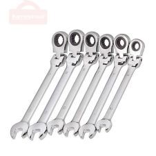 Flexible Ratchet Action Wrench Spanner Nut Tool Head Ratchet Metric Spanner Open End and Ring Wrenches Tool Size 8mm-13mm