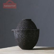 TANGPIN rust-glazed ceramic teapot kettle teacup japanese tea set drinkware (Black)