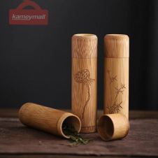 TANGPIN small natural bamboo ceramic tea caddies mini tea canisters for tea or food kung fu tea accessories