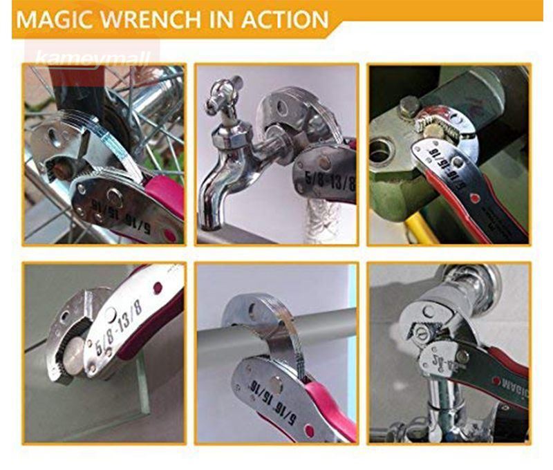 8REIZ 9-45mm Double Head Magic Wrench Universal Adjustable Key Multi Function Pipe Torque Spanner Plumbing Nut Grip Repair Tool