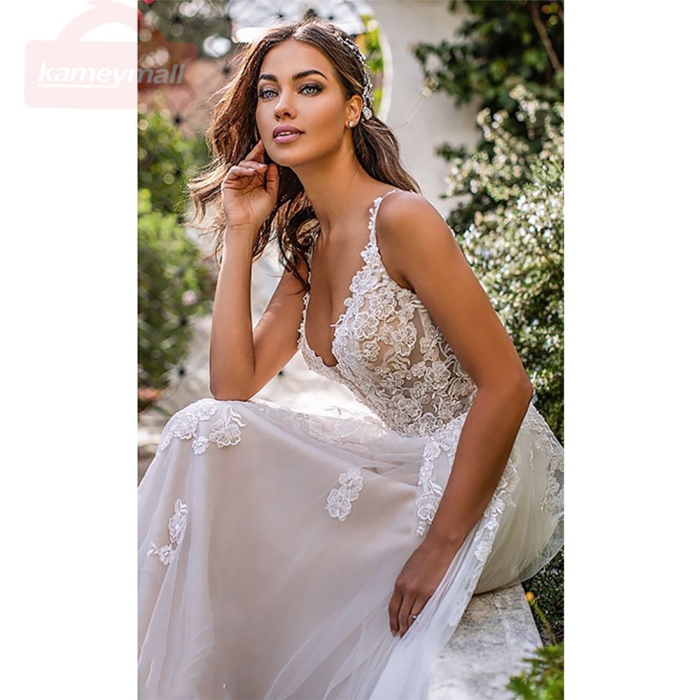 LORIE-A-Line-Wedding-Dress-3D-Flowers-Spaghetti-Strap-Bride-Dress-2019-Backless-Princess-Long-Boho (2)