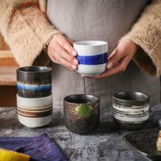 LUWU Japanese Style Teacup Water Cup Stoneware Ceramic Hand-painted Kungfu Teacup Drinkware