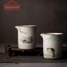 LUWU ceramic tea pitchers chahai cute cat chinese kung fu tea accessories 300ml