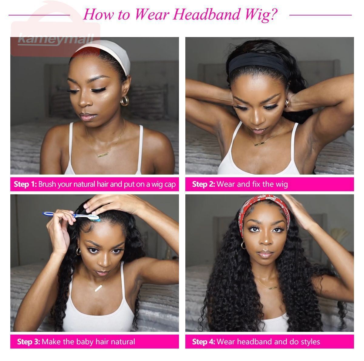 How to wear headband wig