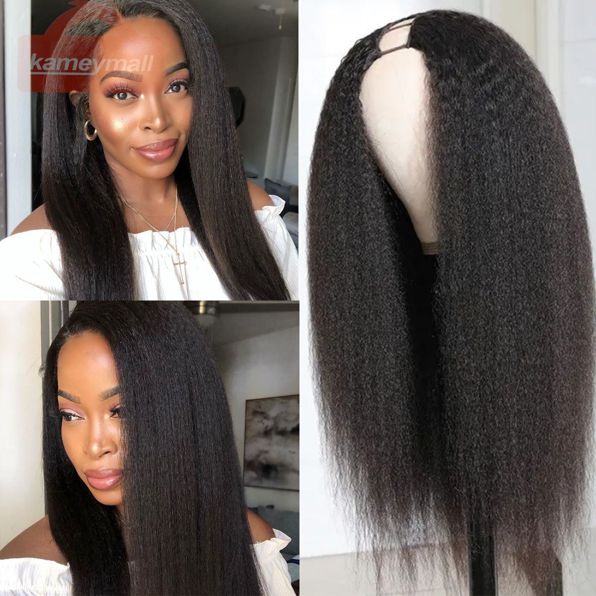 long straight flurry real hair wig