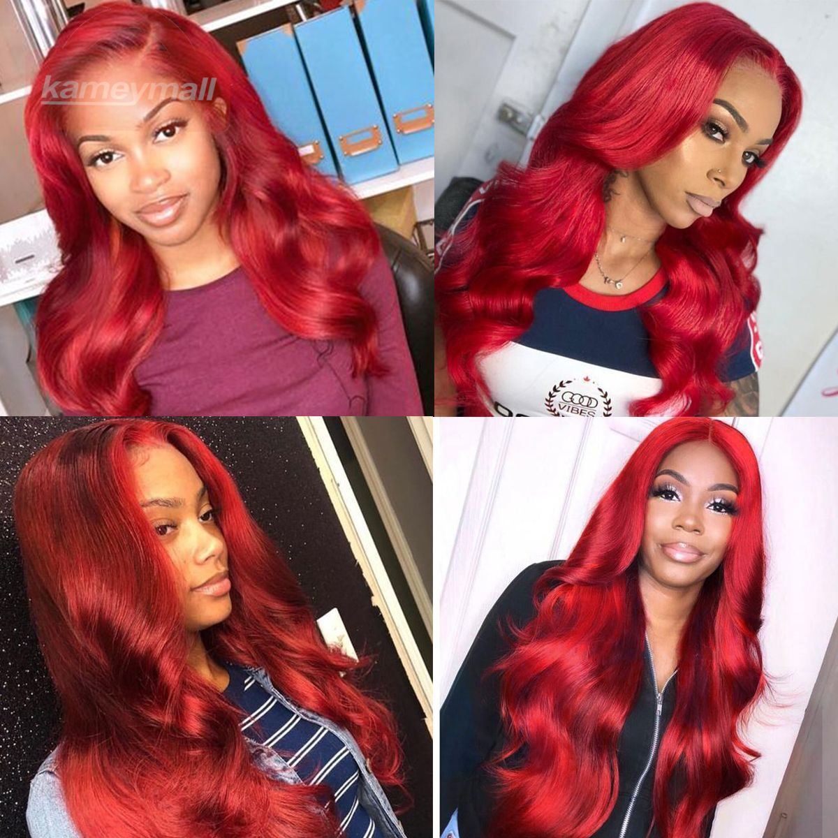 red long cosplay hair wig