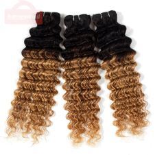 Wigs For Women  Color Hair 1 B/27 Brazilian Deep Wave 3 Bundles Cheap Bundle Hair 